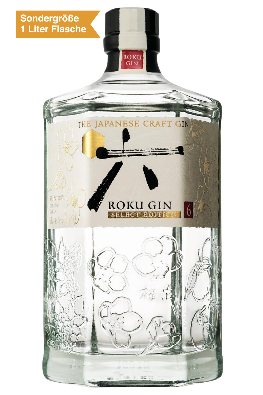 Roku Suntory Japanese Gin 1 Liter Flasche