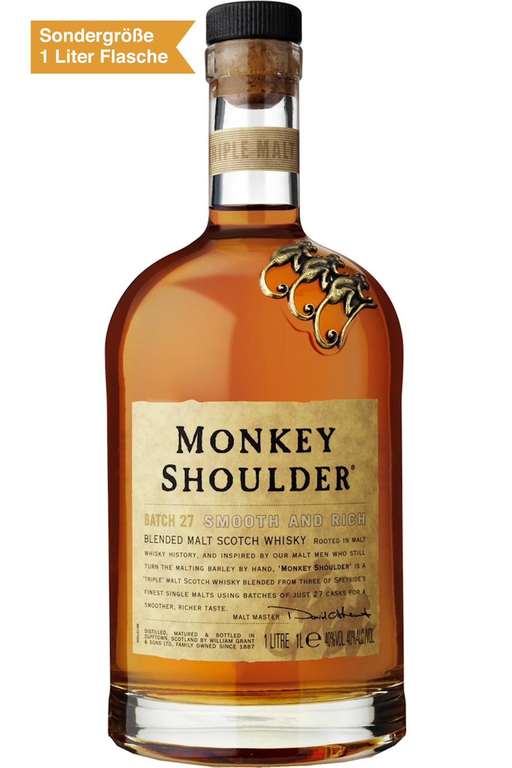 "Monkey Shoulder" Blended Malt Scotch 1 Liter Flasche